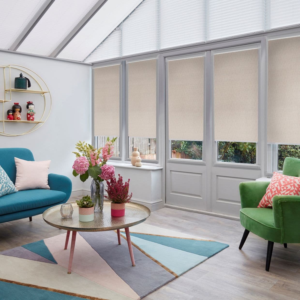 Eleanor Mallow Conservatory Roller blind