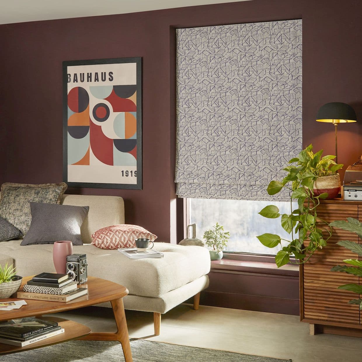 Parquet Blue Roman blind