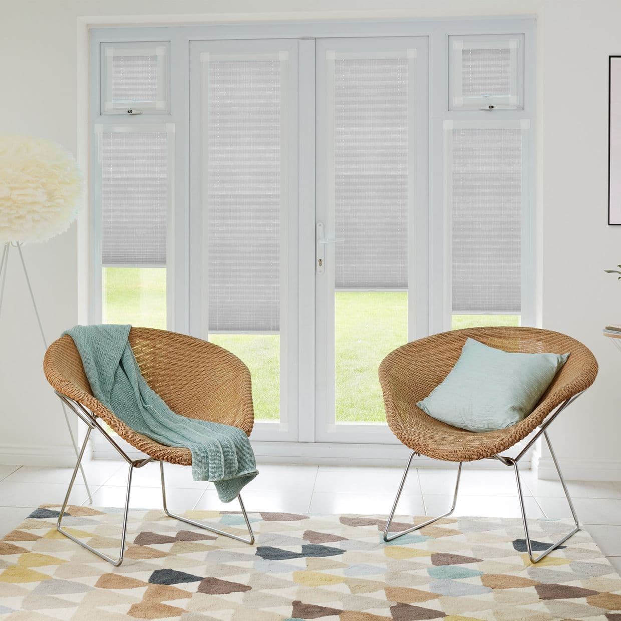 Hopscotch White Perfect fit Pleated blind