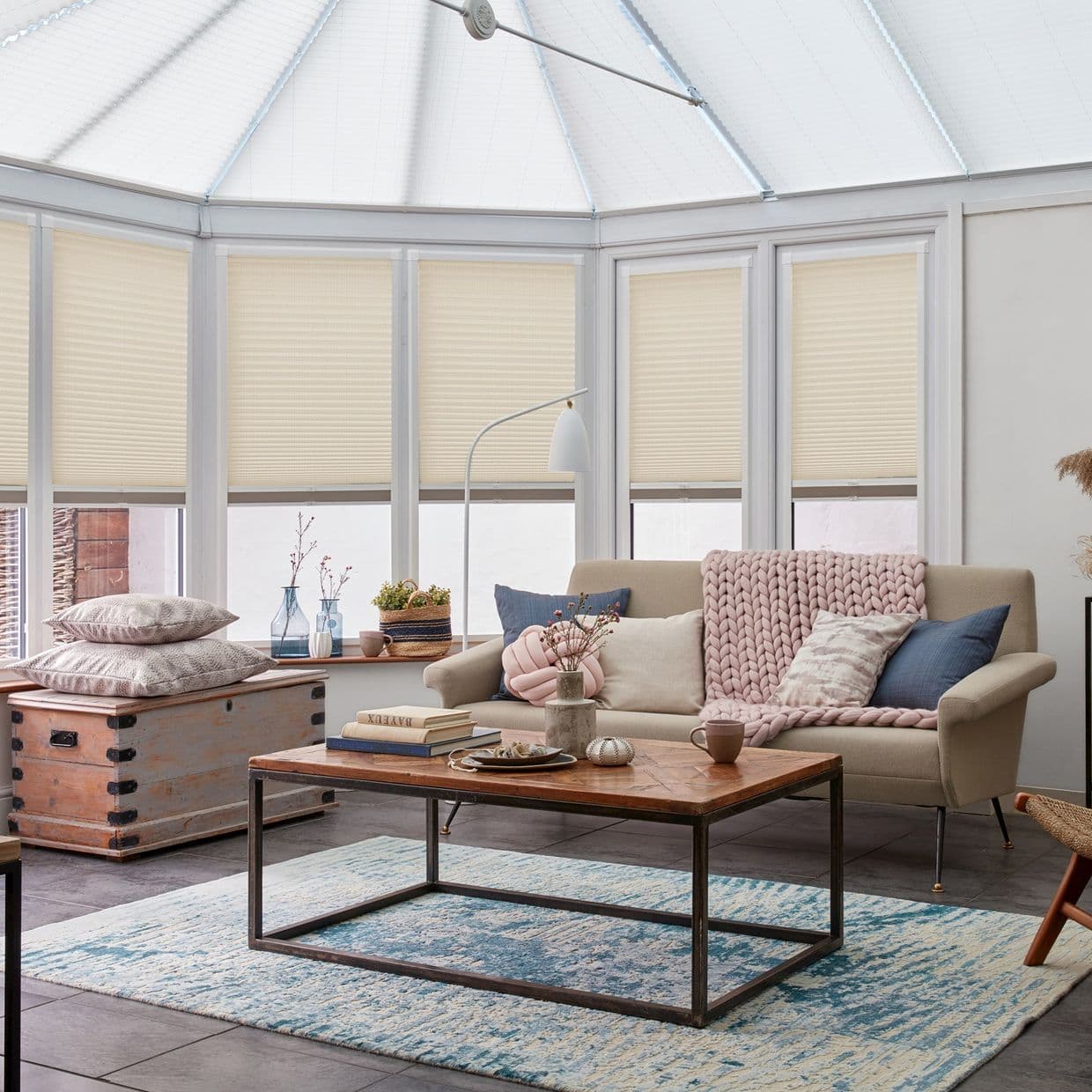 Alayna Natural Conservatory Side Pleated Blind