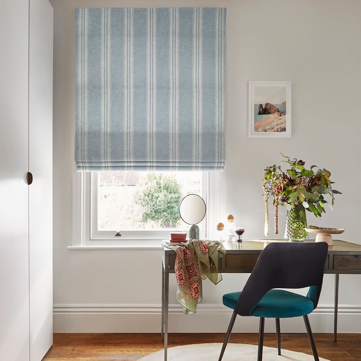 Duke Blue Roman blind