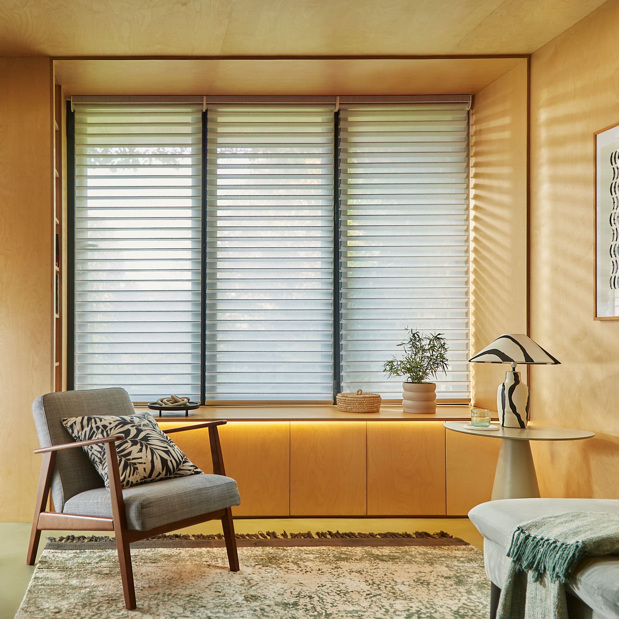 Whisper Light Grey Triple Shade Blind