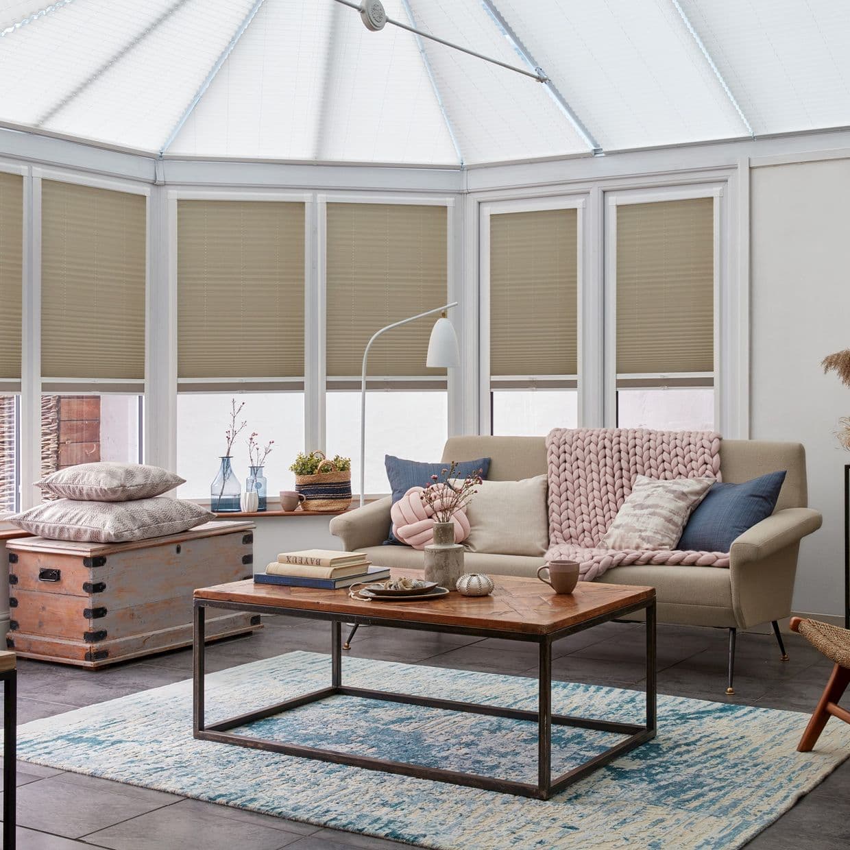 Crush Caramel Conservatory Side Pleated Blind