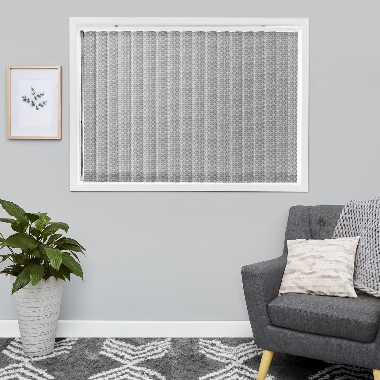 Vesper Grey Black Vertical Blind