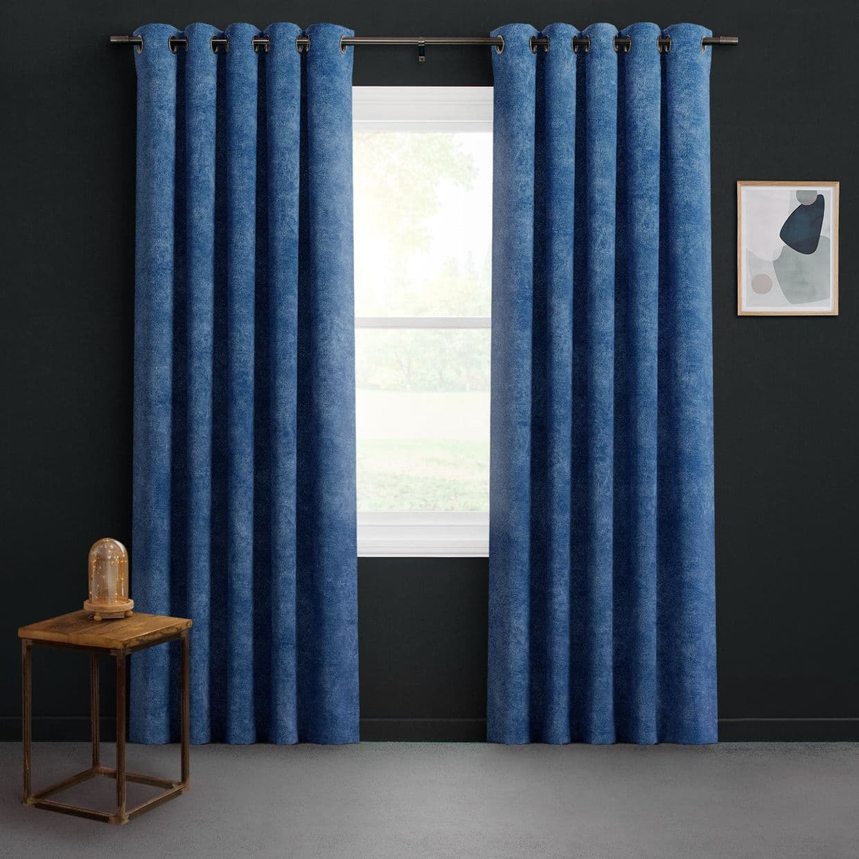 Lyon Petrol Blue Curtain