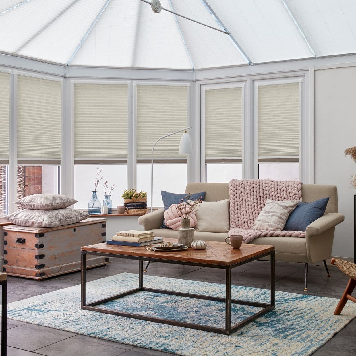 Elba Brick Conservatory Side Pleated Blind