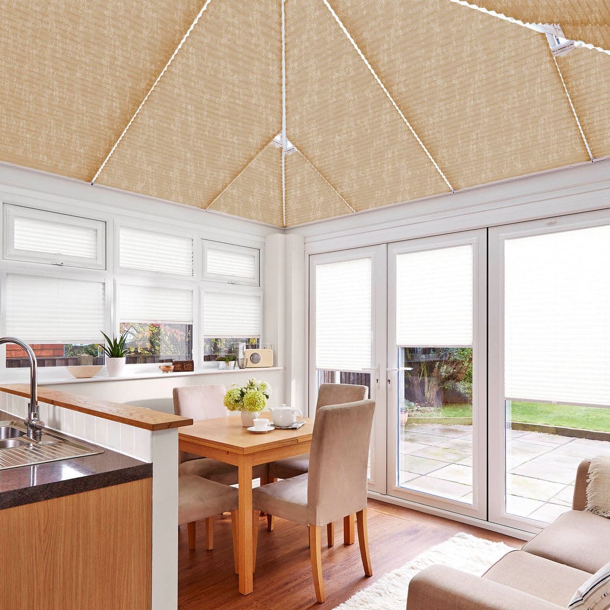 Luster Dark Bronze Conservatory Roof Pleated Blind