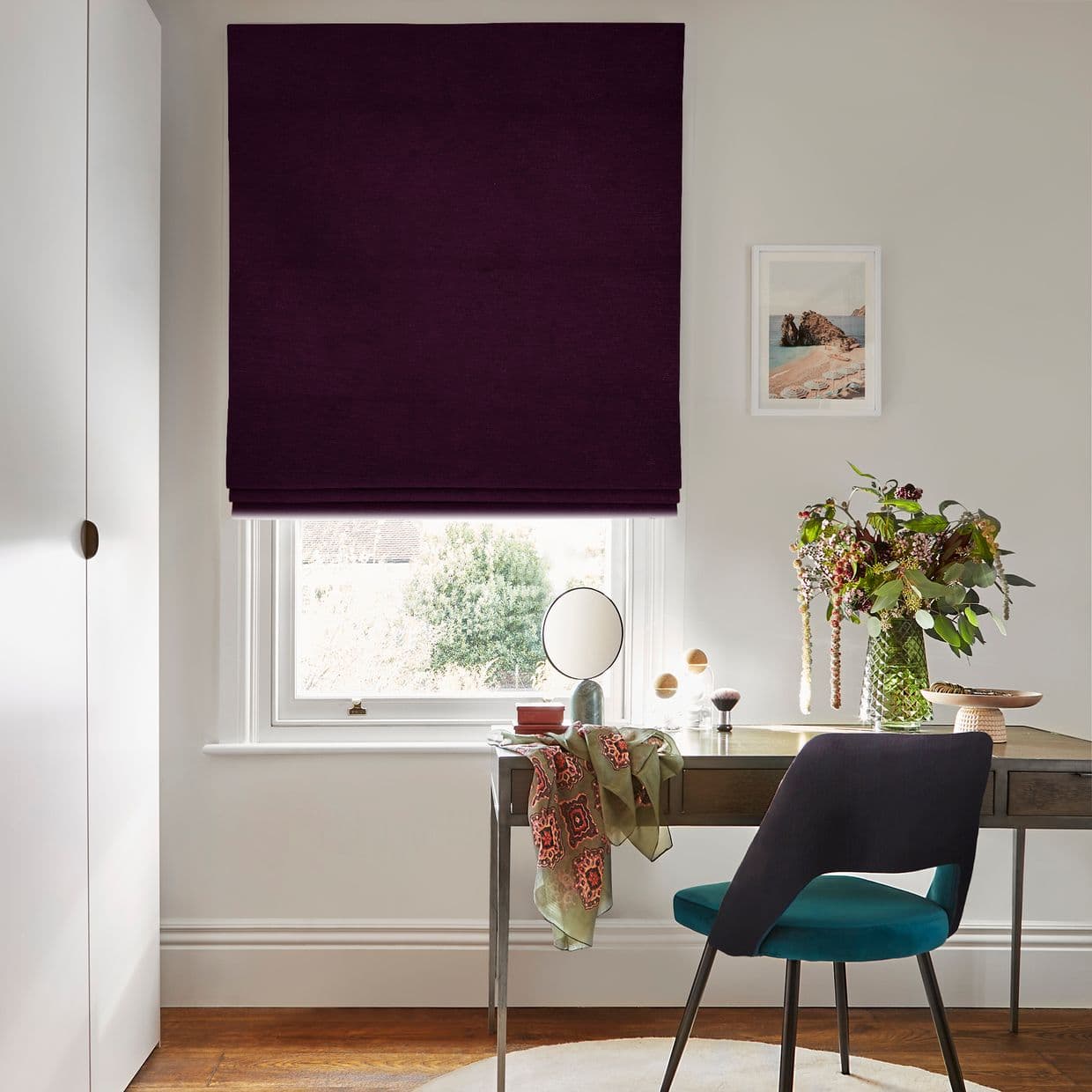 Lyon Plum Roman Blind