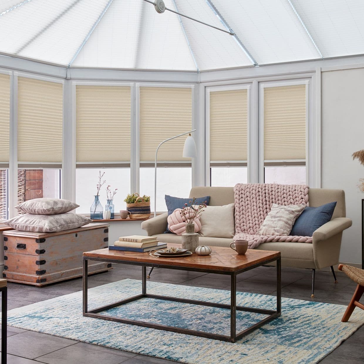 Highgrove Peach Conservatory Side Pleated Blind
