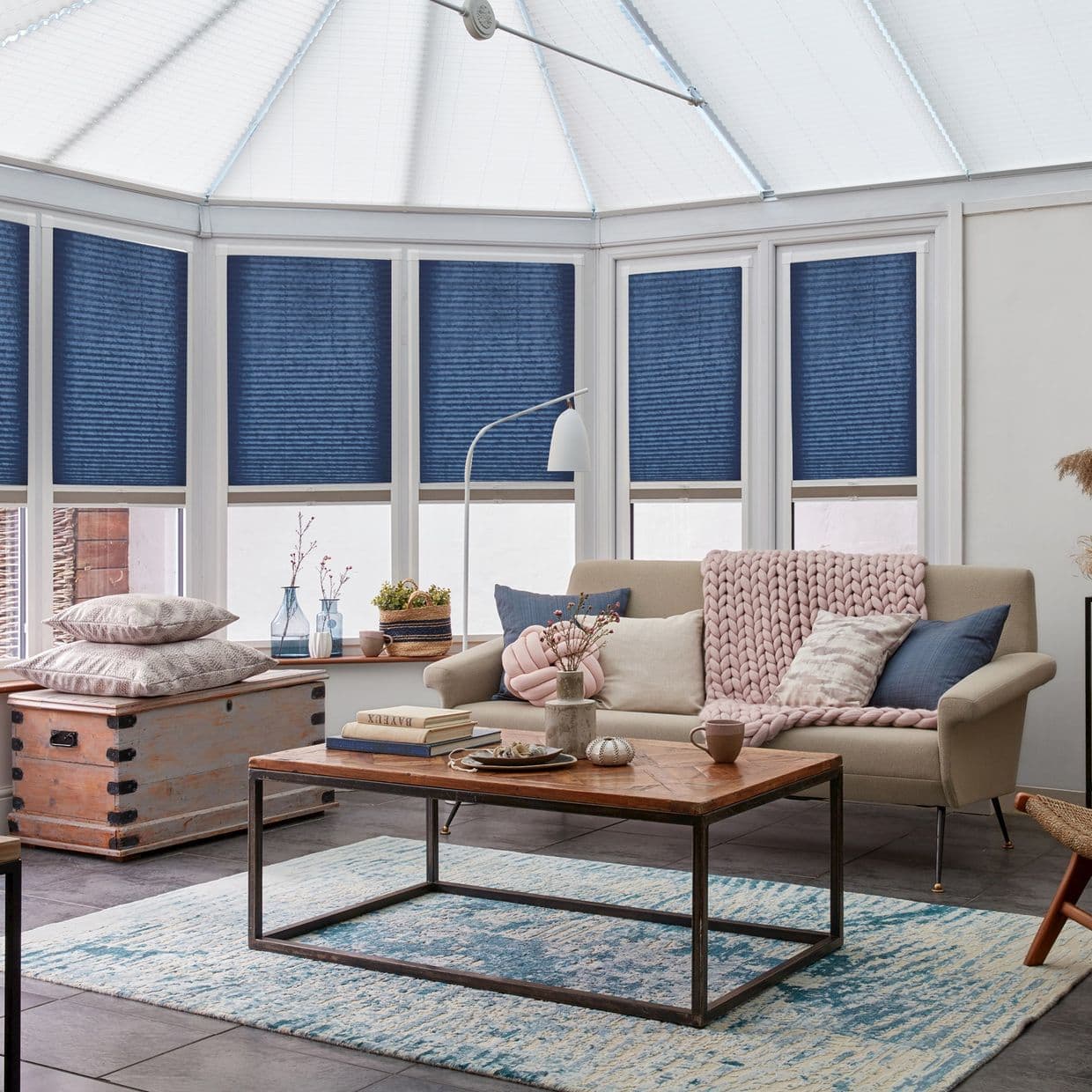 Relife Anthracite Conservatory Side Pleated Blind
