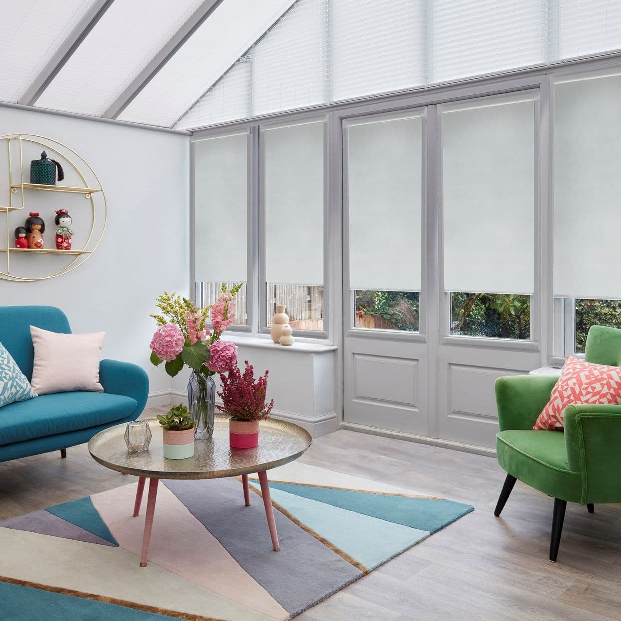 Cordelia Blackout Pearl Conservatory Roller blind