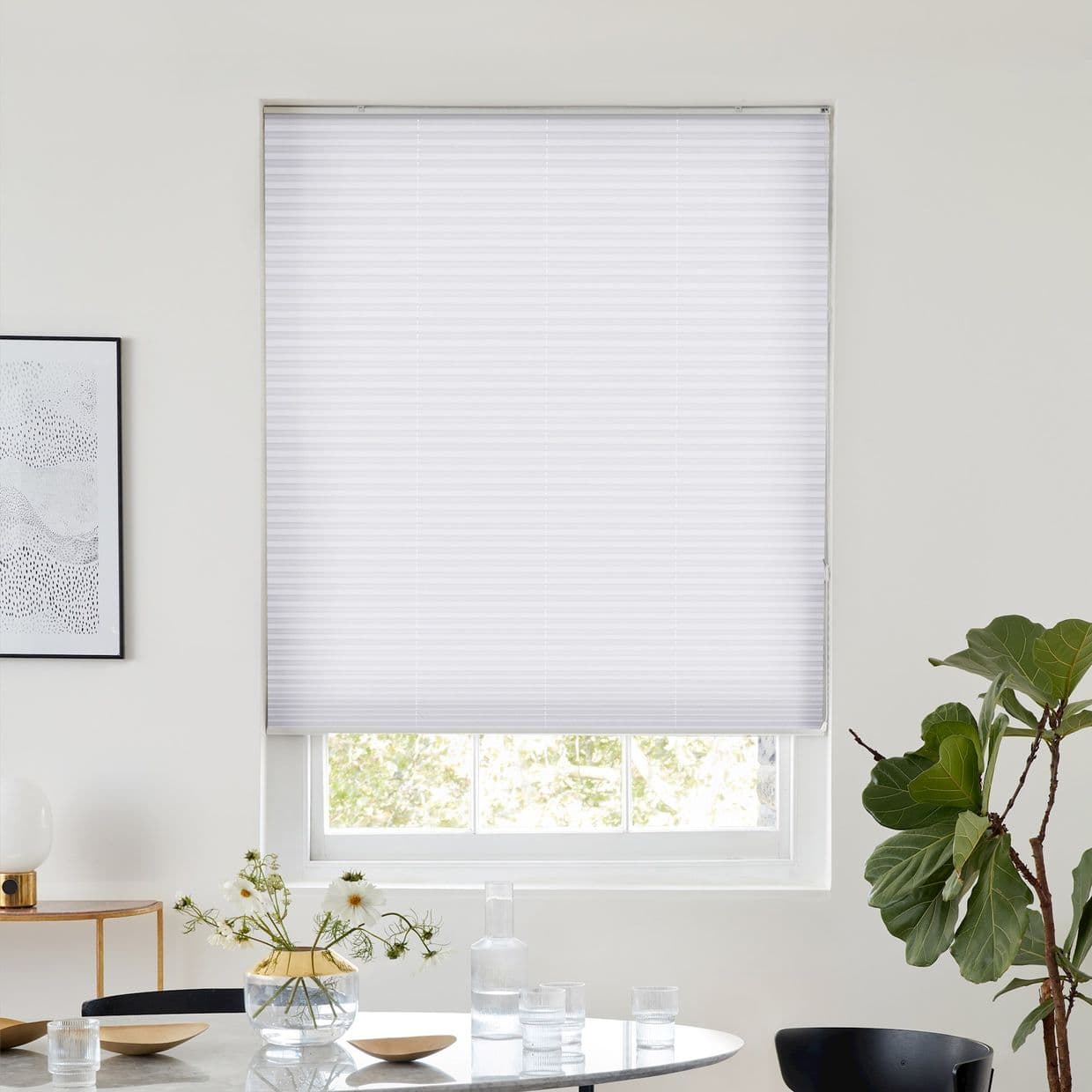 Camo White Pleated Blind