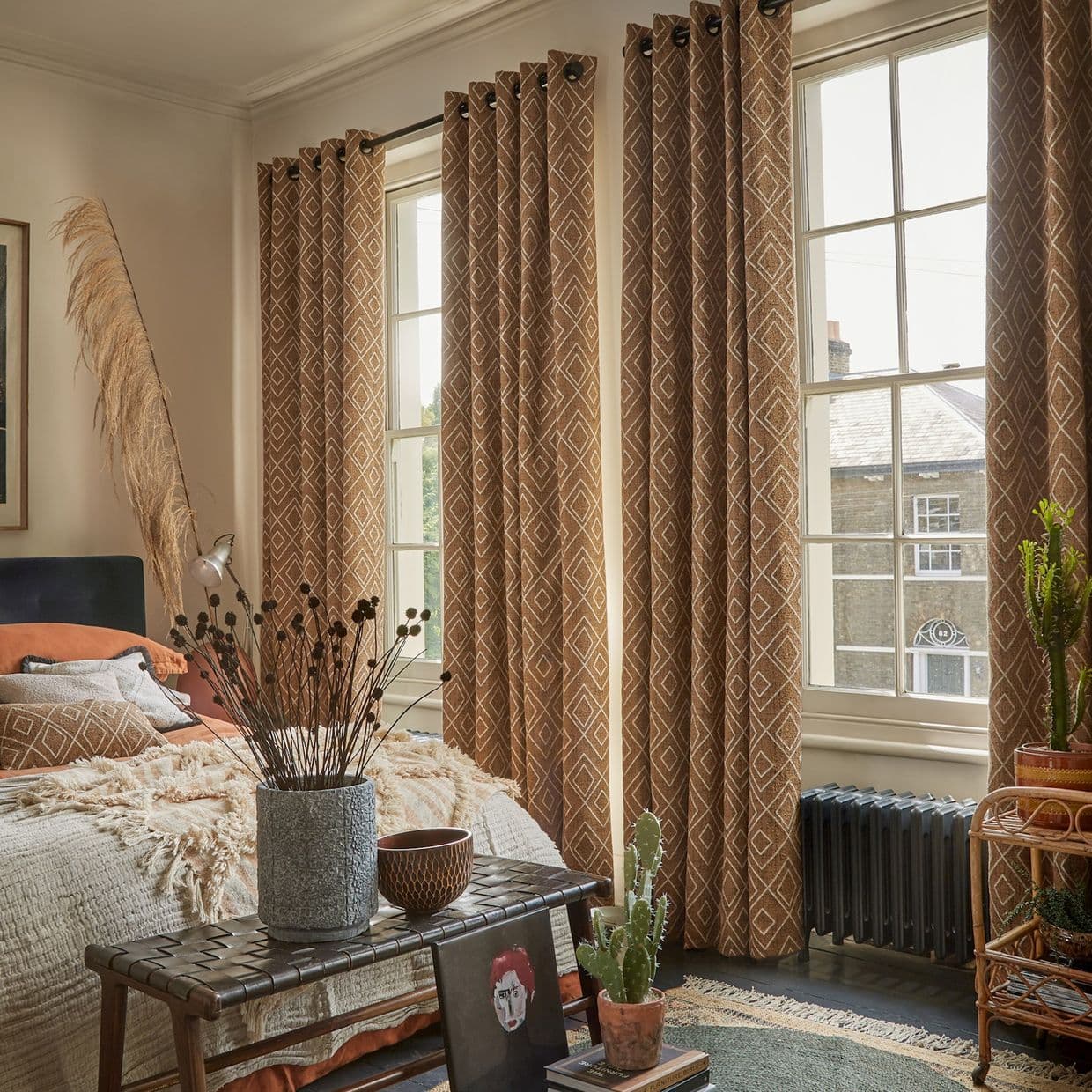 Oriel Sepia Curtain