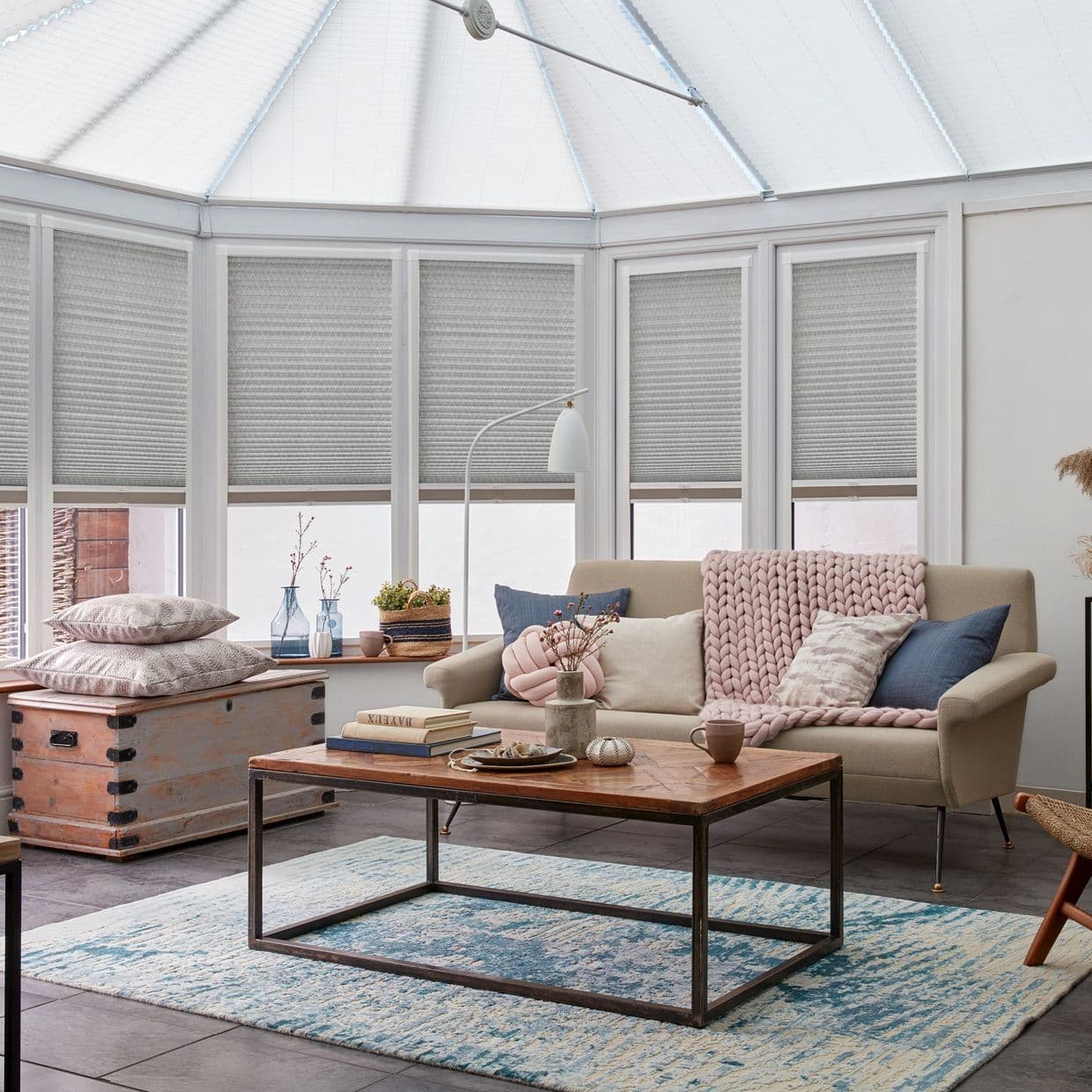 Gatsby Silver Conservatory Side Pleated Blind