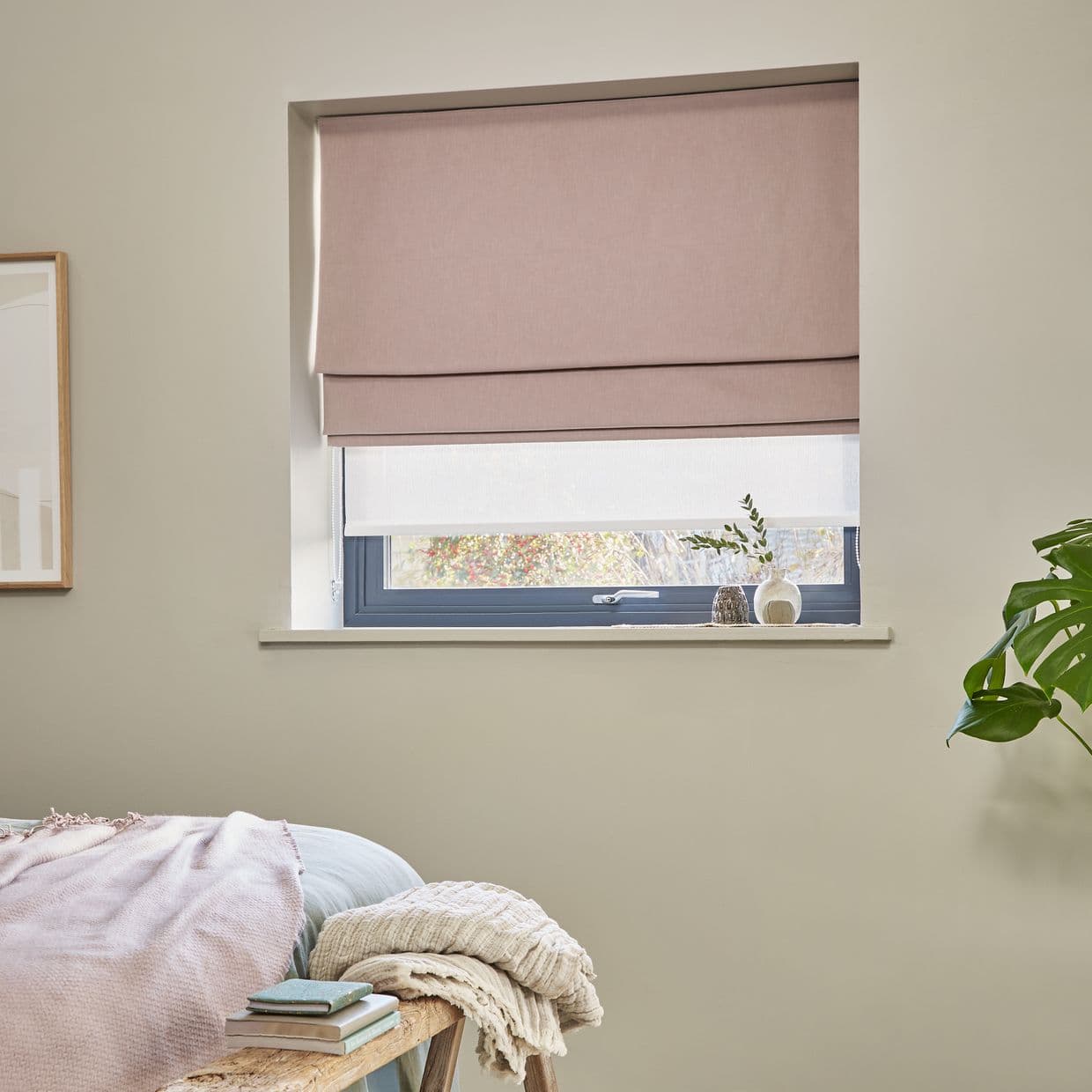 Serene Mauve Roman Blind