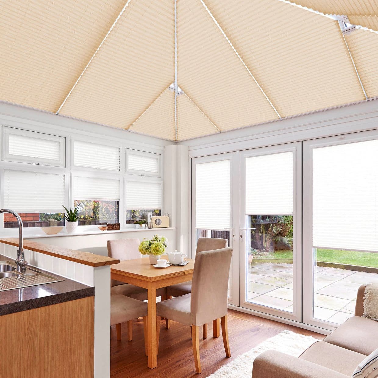 Malbec Beige Conservatory Roof Pleated Blind