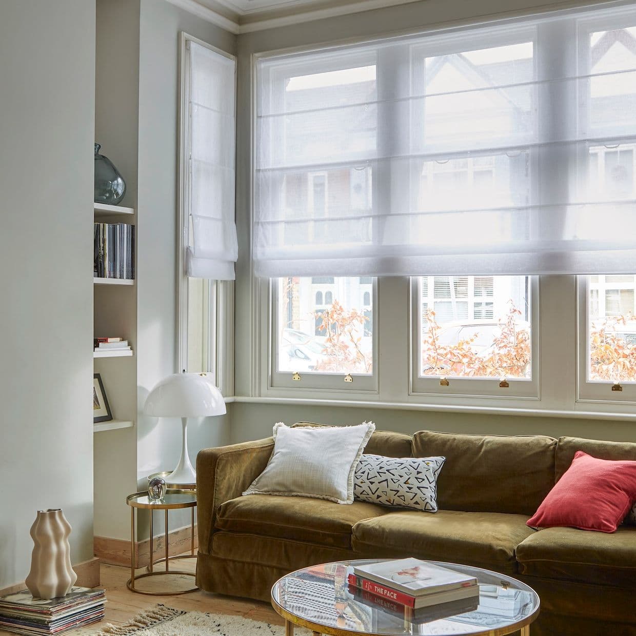 Serenity White Voile Roman Blind