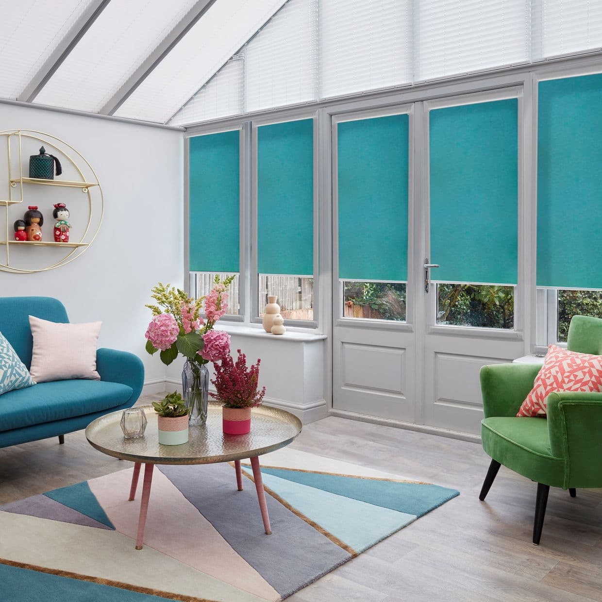 Acacia Teal Conservatory Roller blind