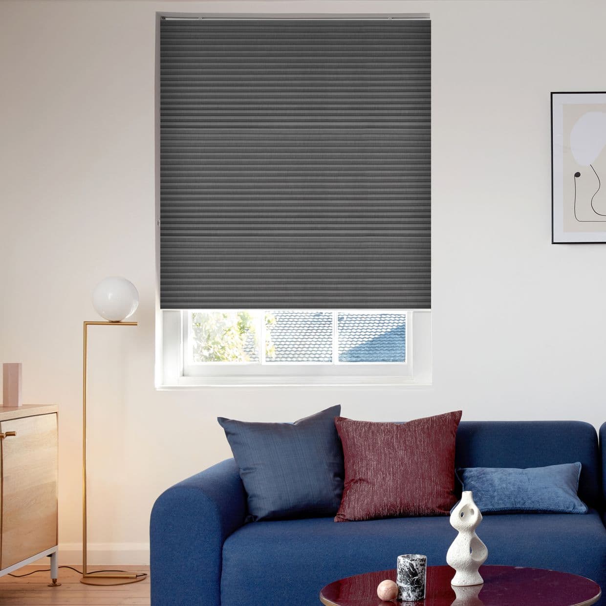 Duette Silk Charcoal Pleated Blind
