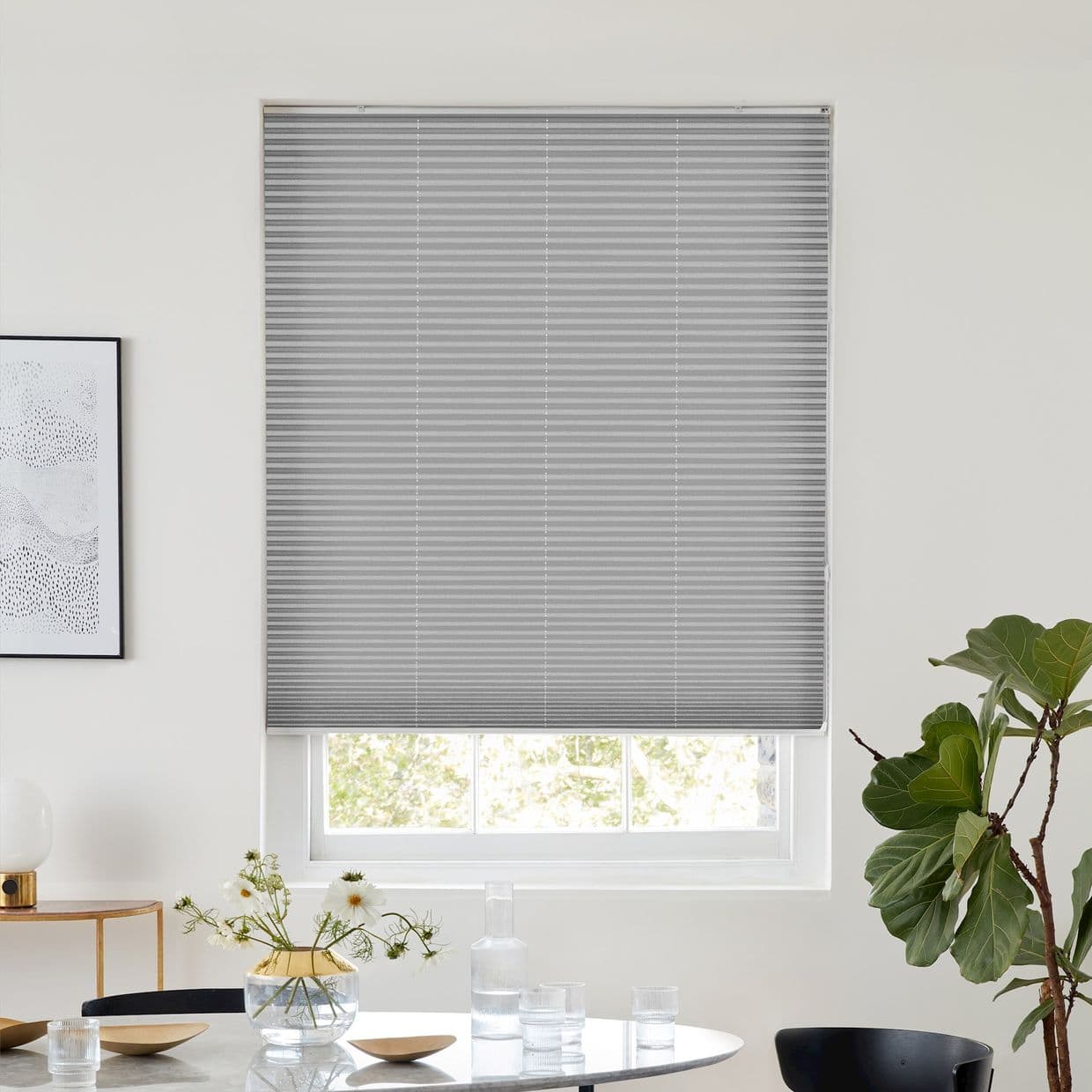 Thermashade Blackout Light Grey Pleated Blind