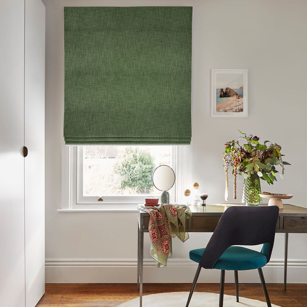 Boheme Spruce Roman blind