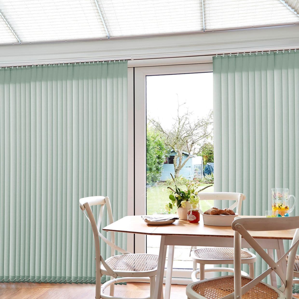 Panama Blue Conservatory Vertical Blind