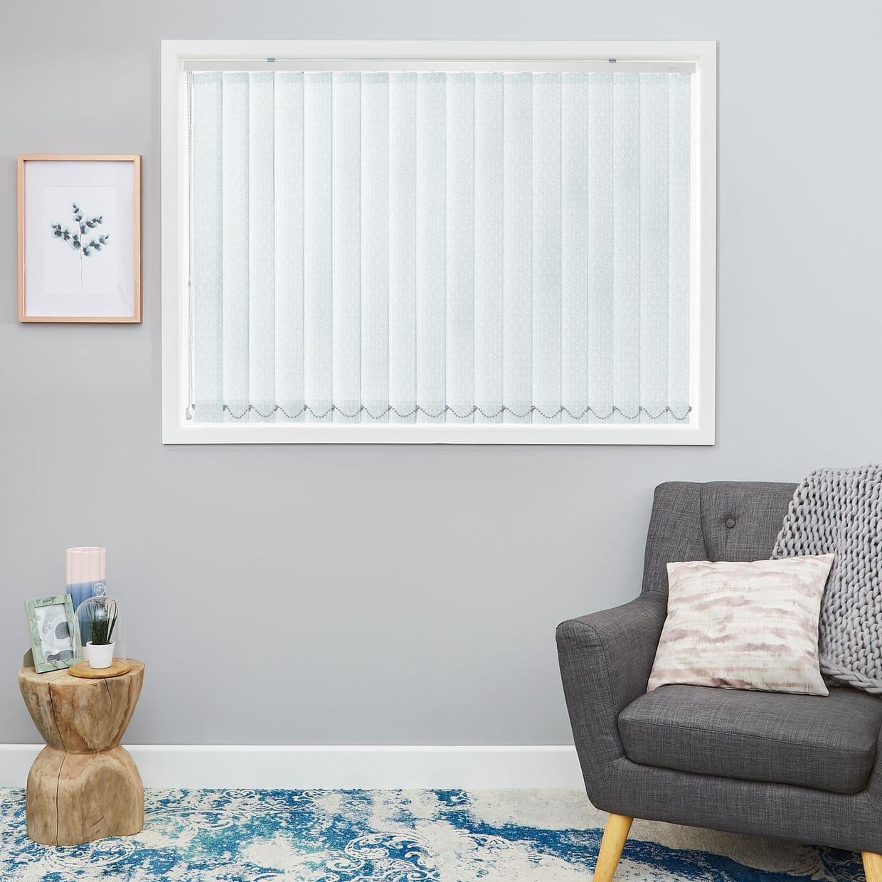 Edison Light blue Vertical Blind