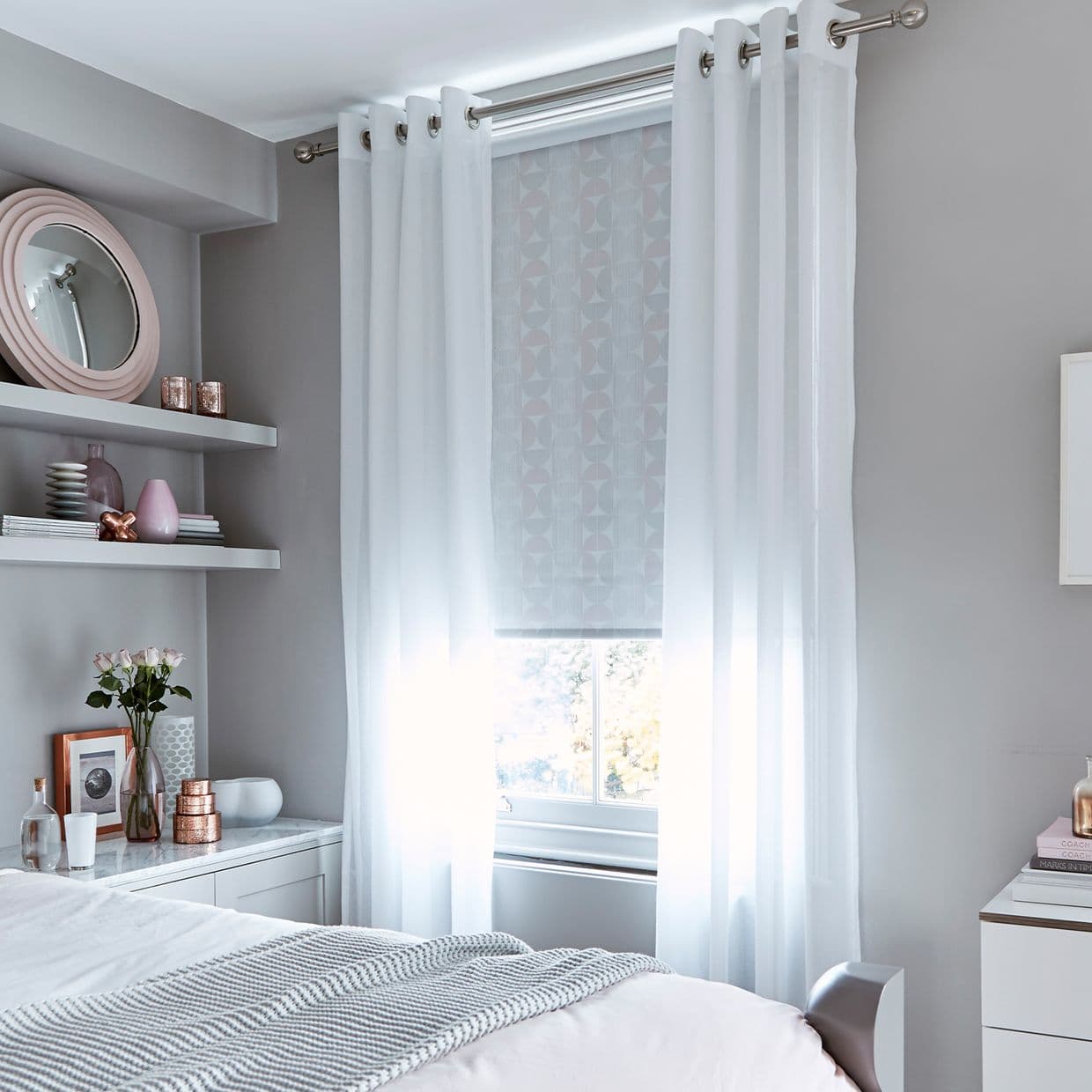 Astro White Voile Curtain