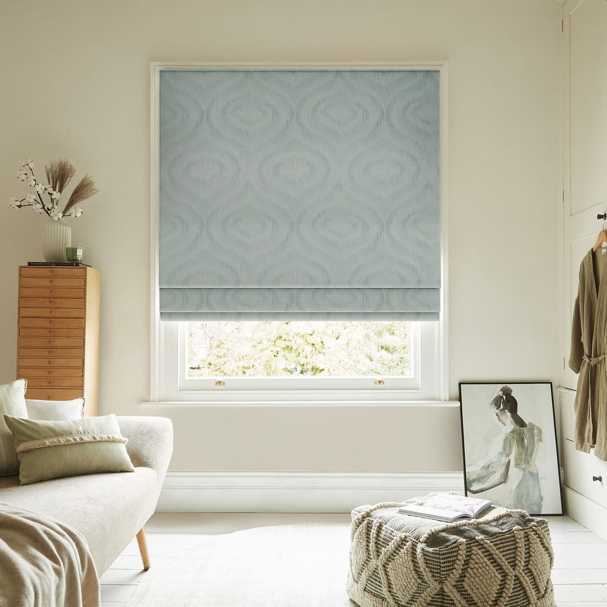 Tranquil Mineral Roman Blind