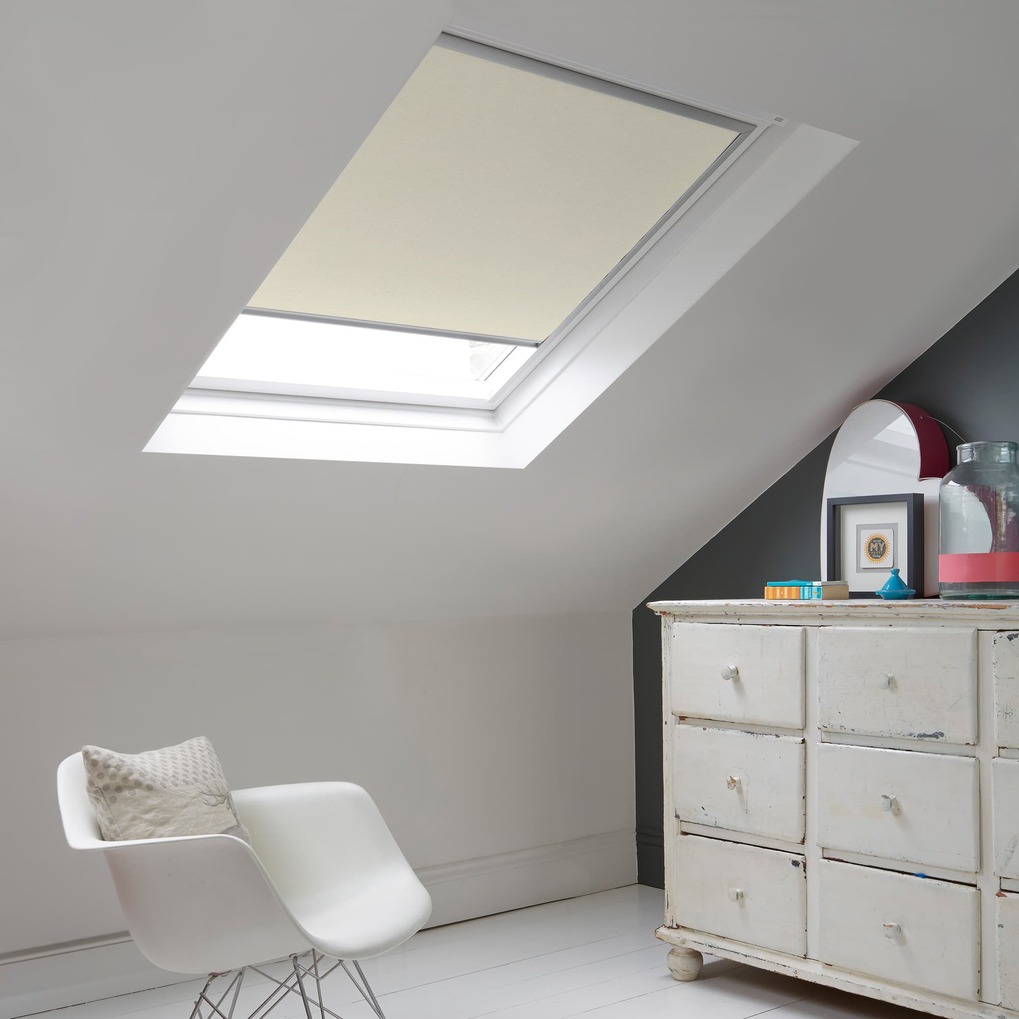 Azure Linen Skylight Roller Blind