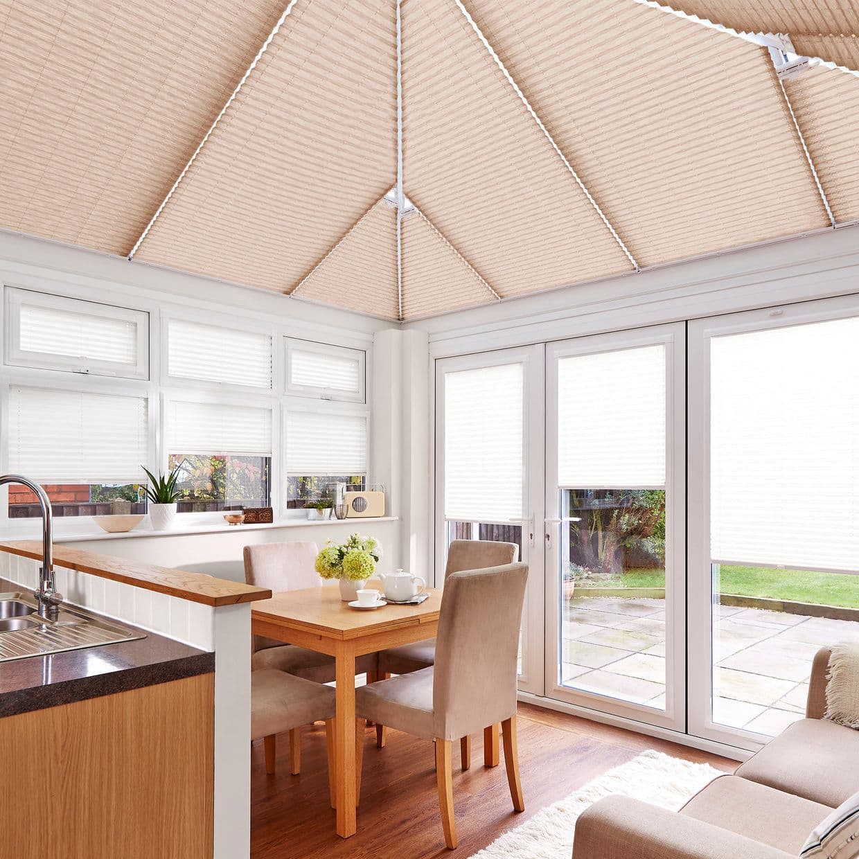 Sasso Terracotta Conservatory Roof Pleated Blind