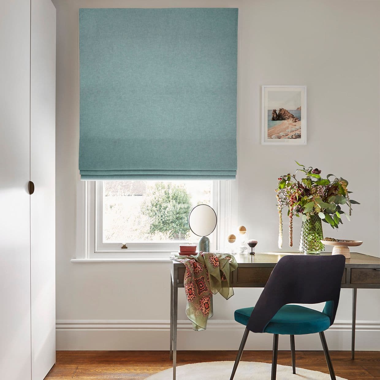 Lindora Azure Roman Blind