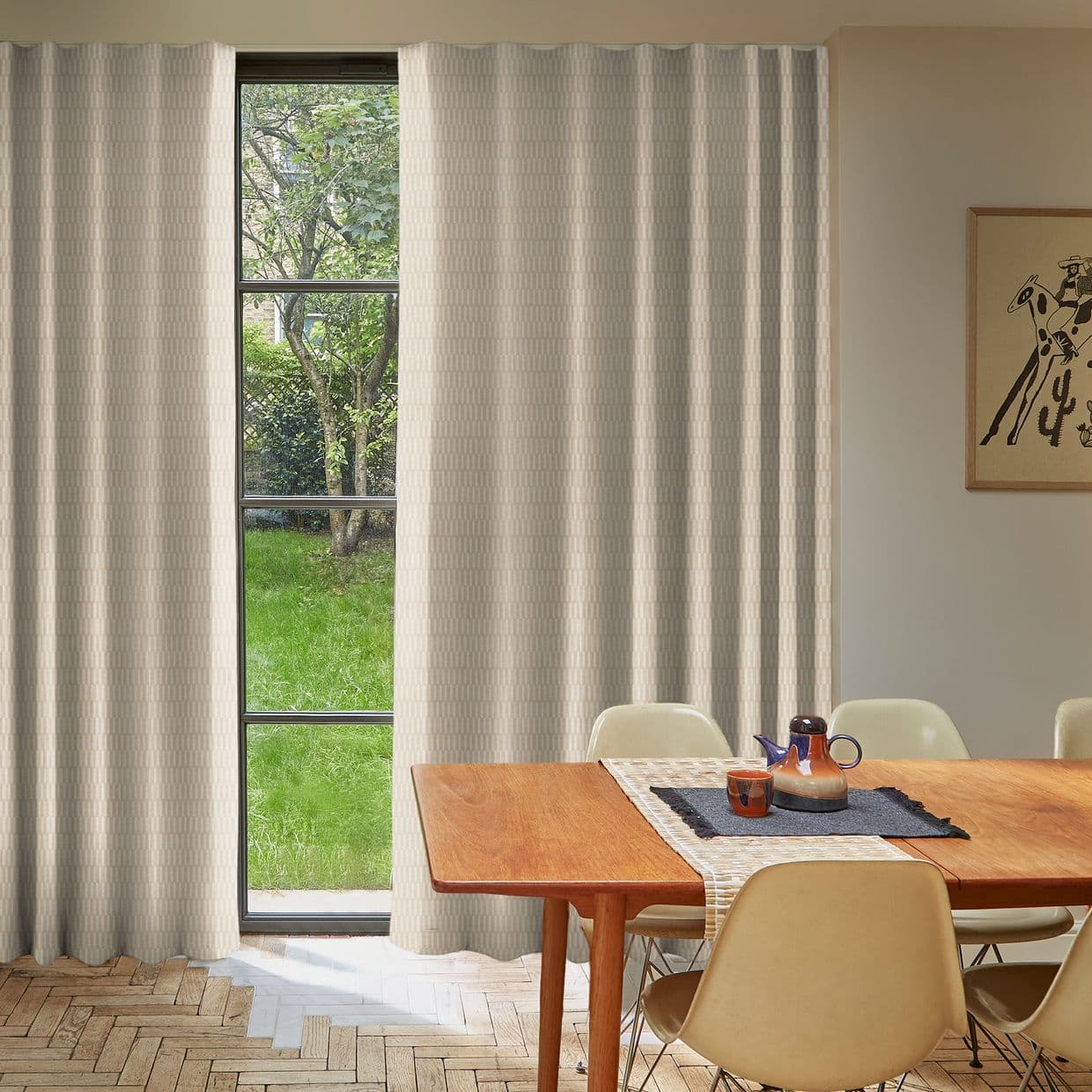 Micro Glaze Sepia Curtain