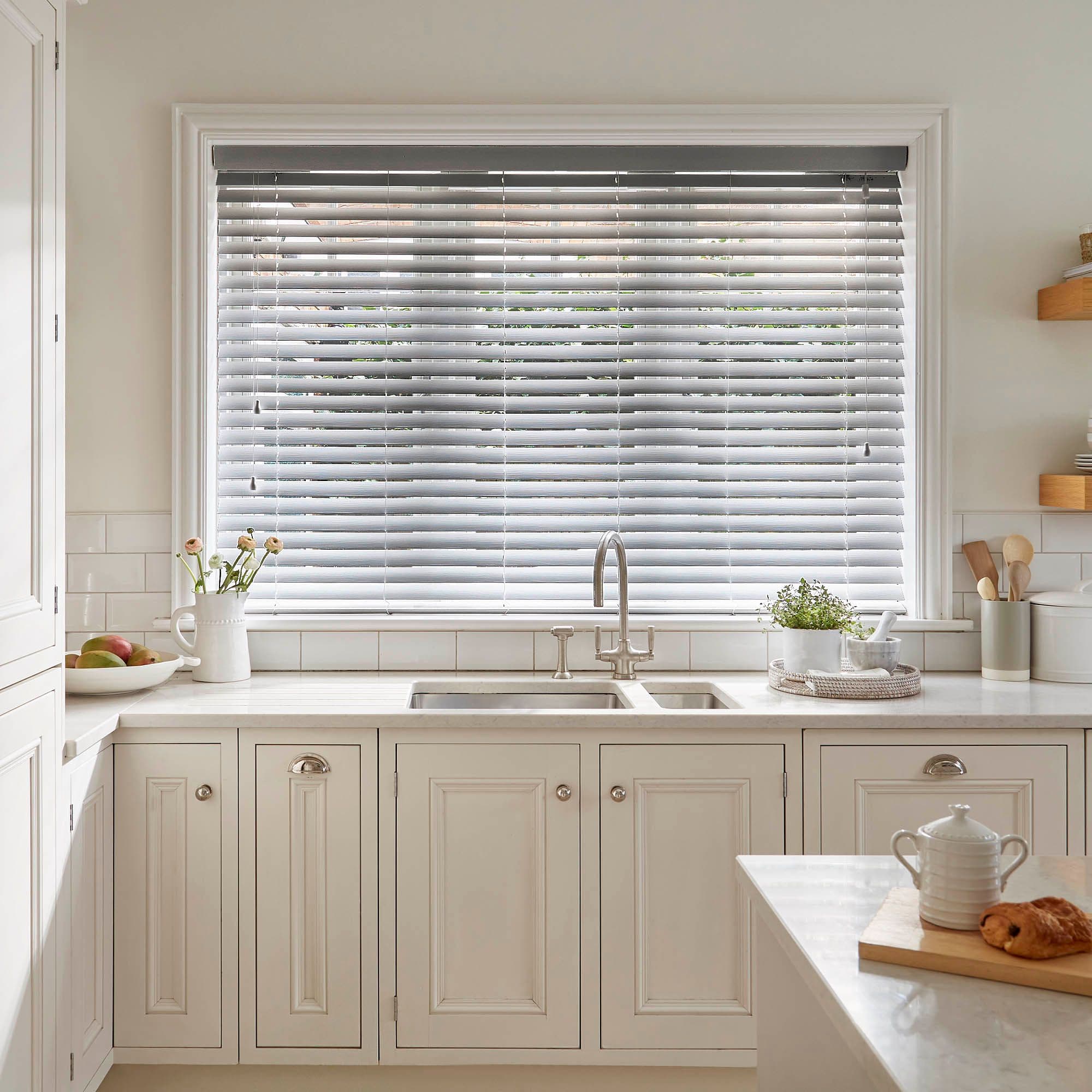 Shades Slate Grey Faux Wood Venetian