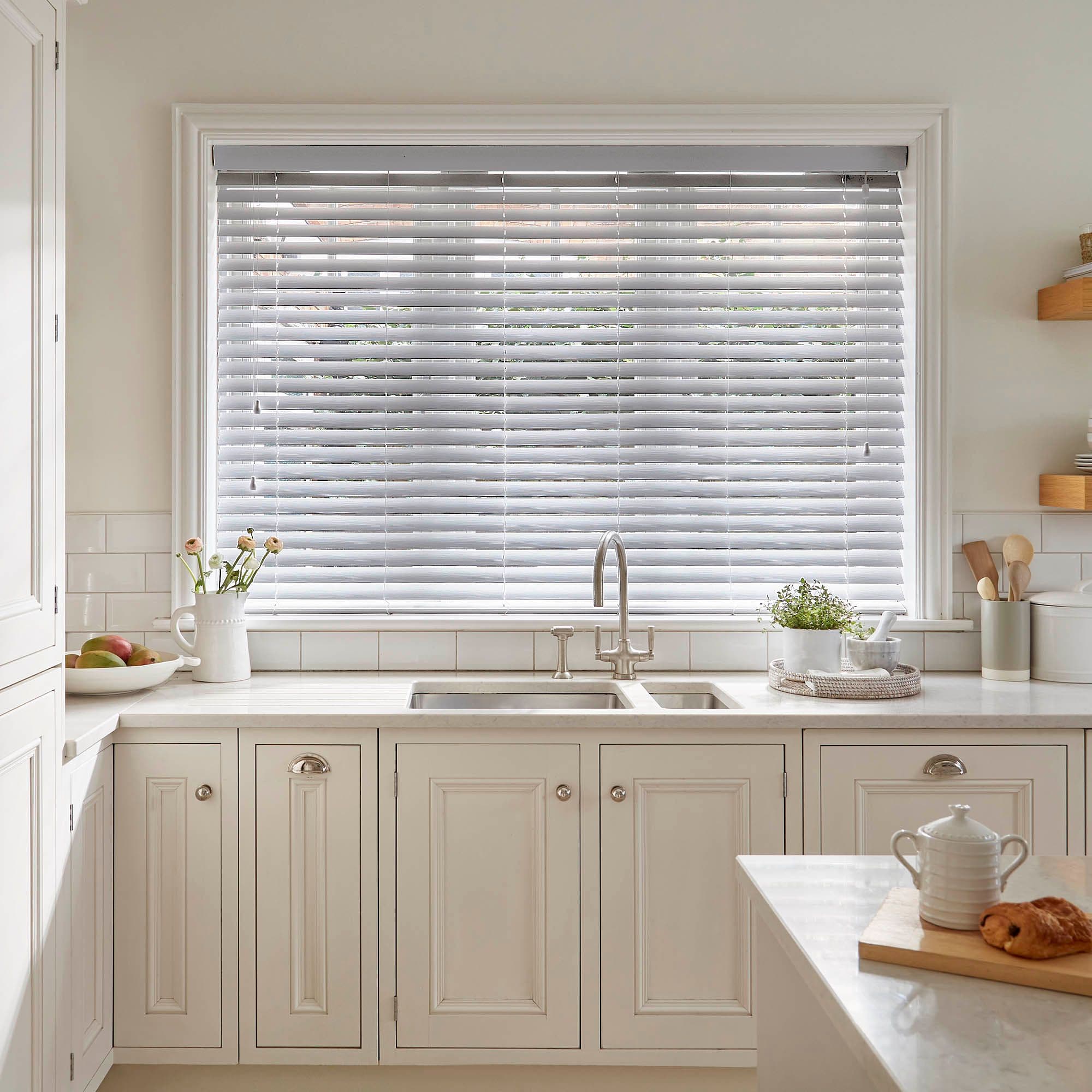 Shades Chalk Grey Faux Wood Venetian