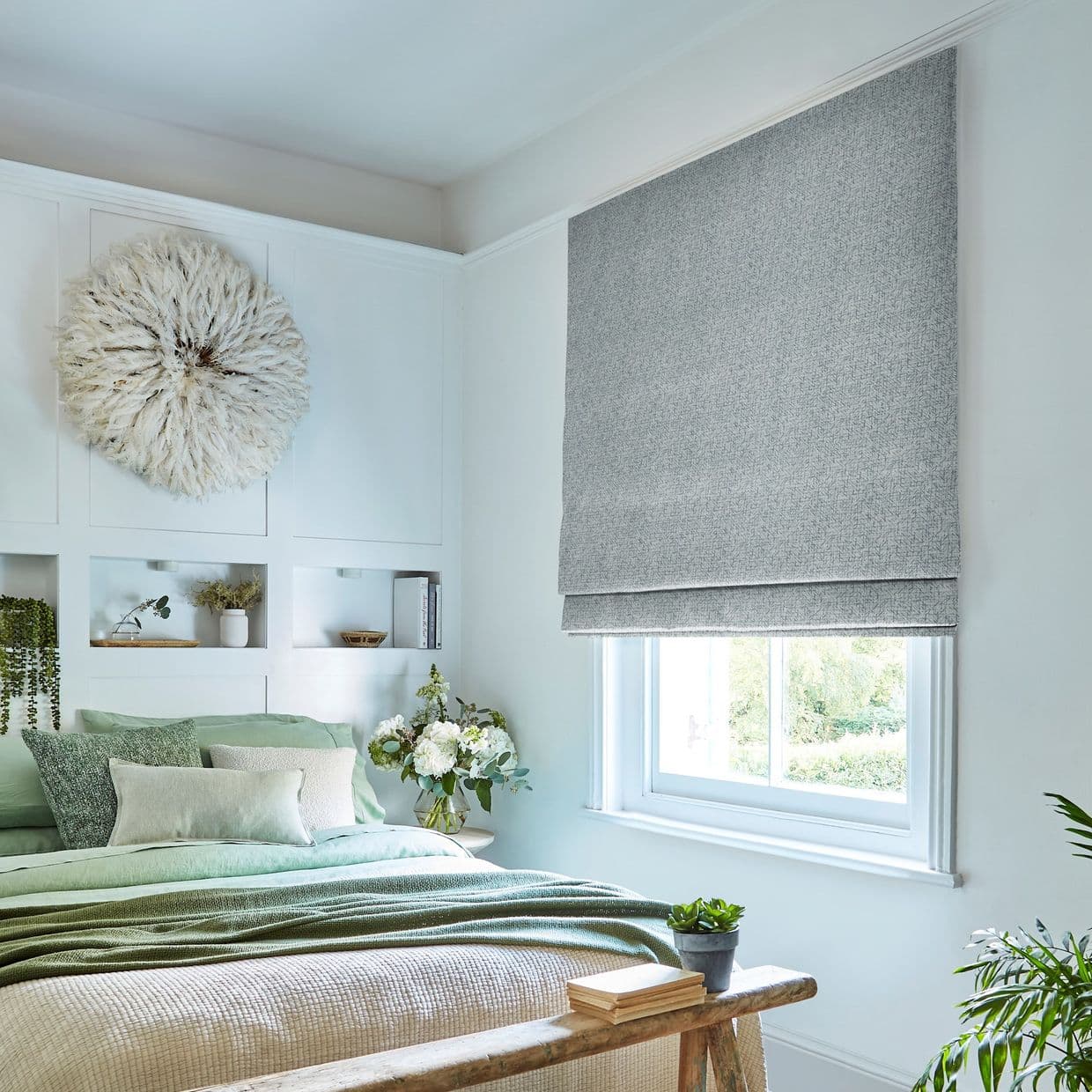 Morse Blue Roman blind