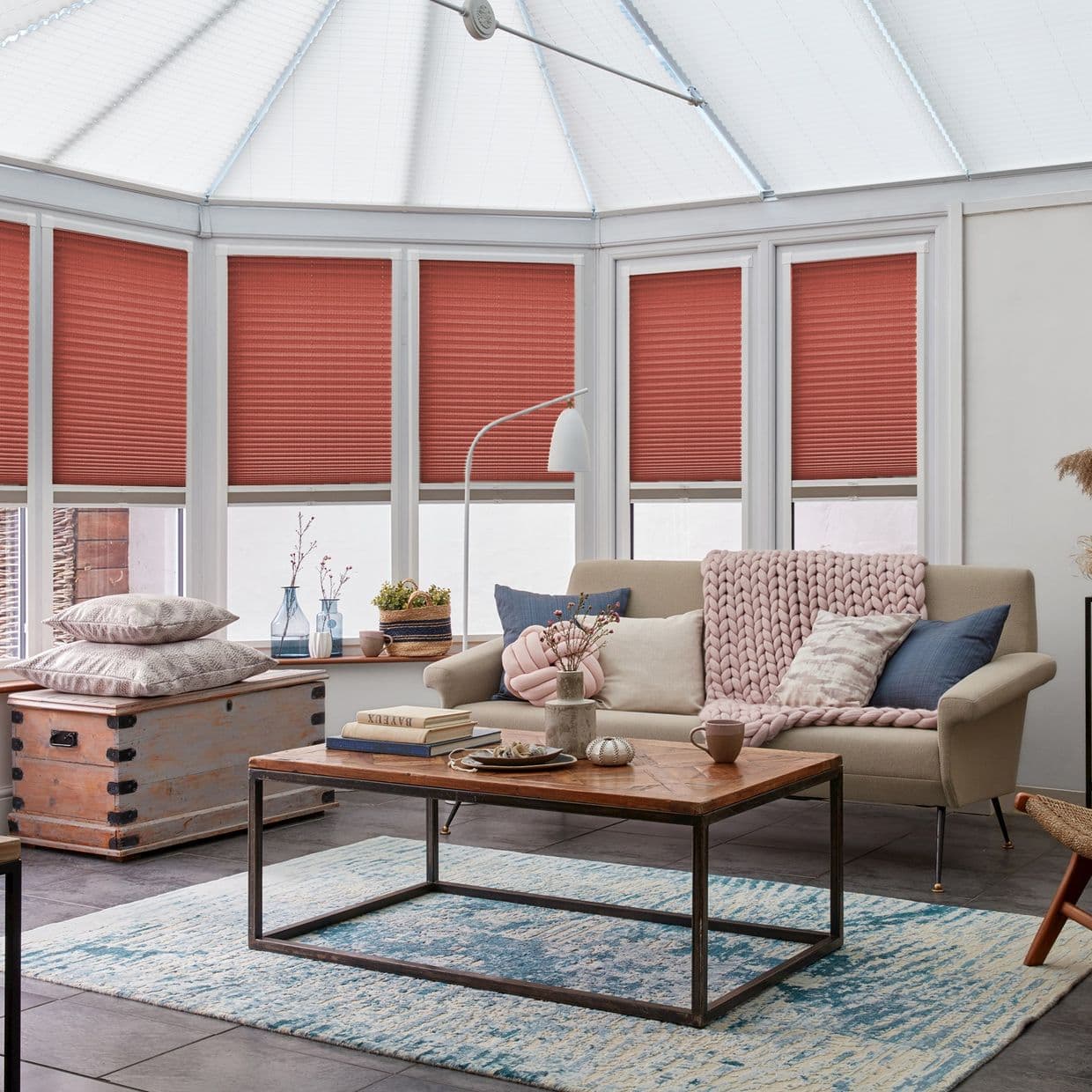 Thermashade Slate Grey Conservatory Side Pleated Blind