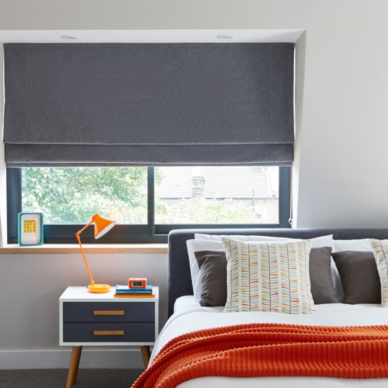 Huxley Charcoal Roman blind