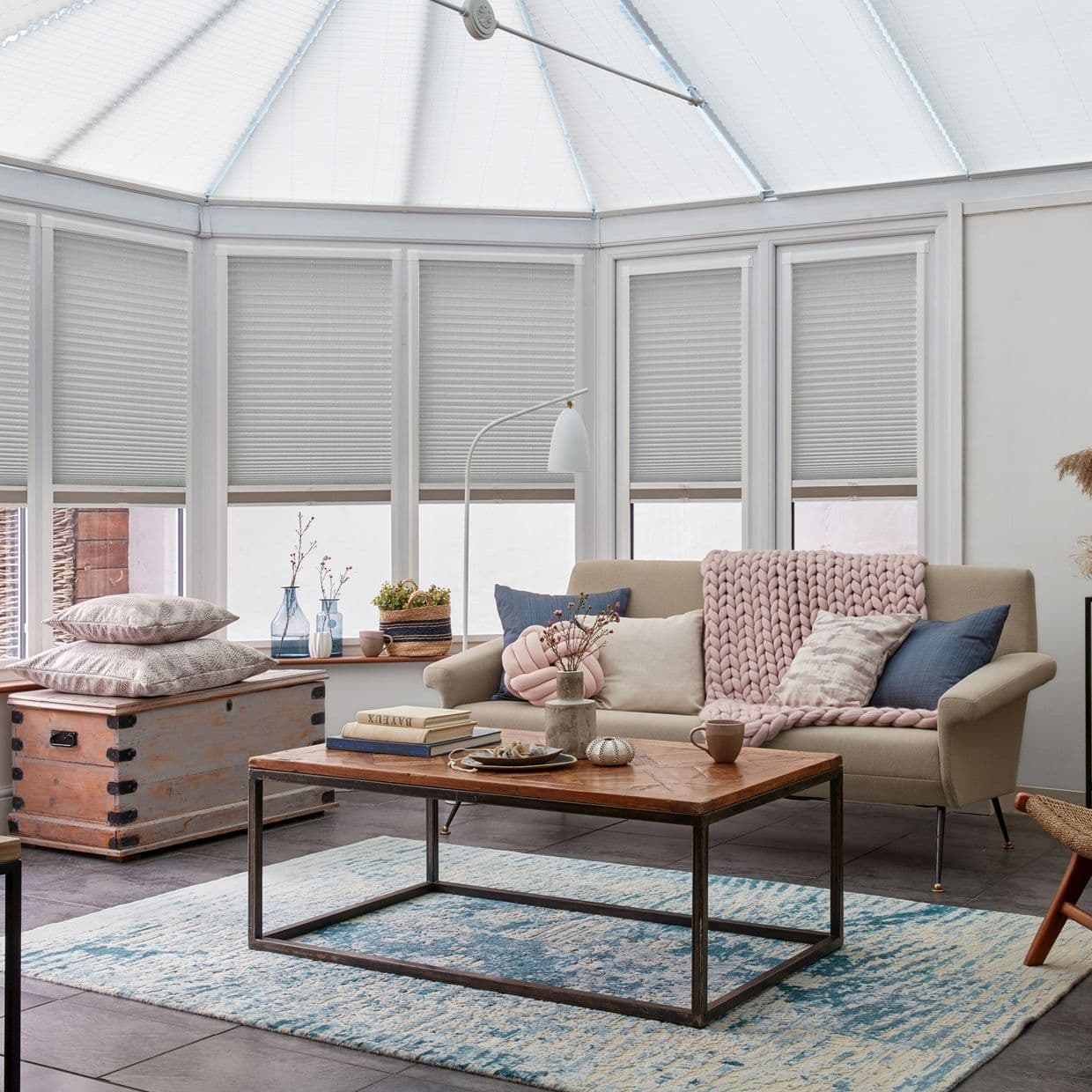 Thermashade Light Grey Conservatory Side Pleated Blind