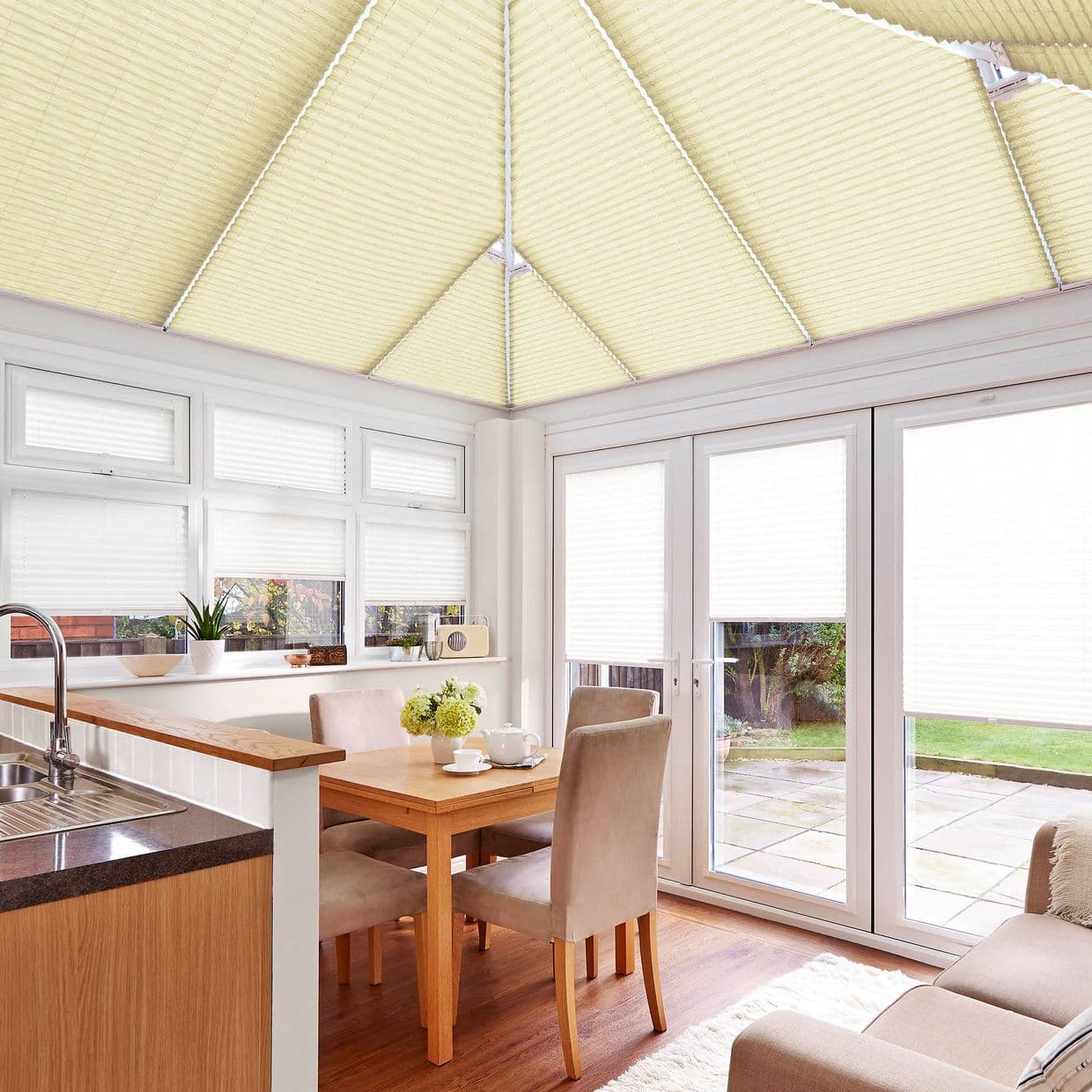 Hopscotch Vanilla Conservatory Roof Pleated Blind