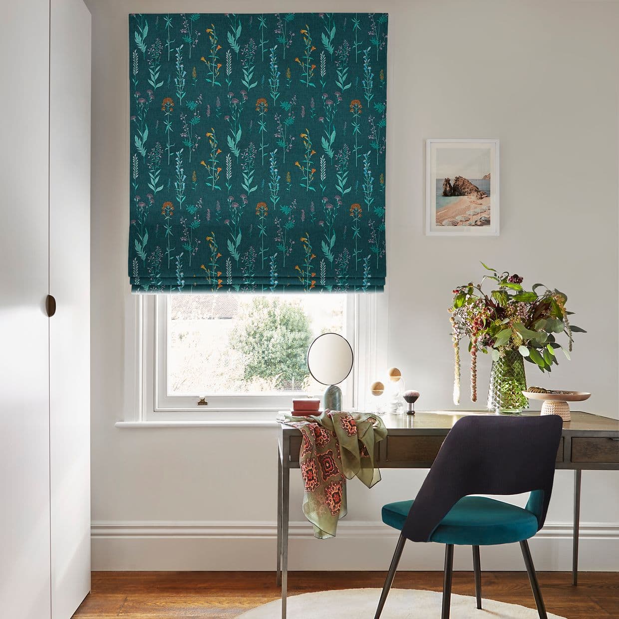 Botanical Bayberry Roman blind