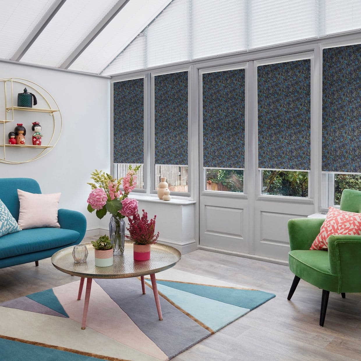 Grace Blackout Indigo Conservatory Roller blind