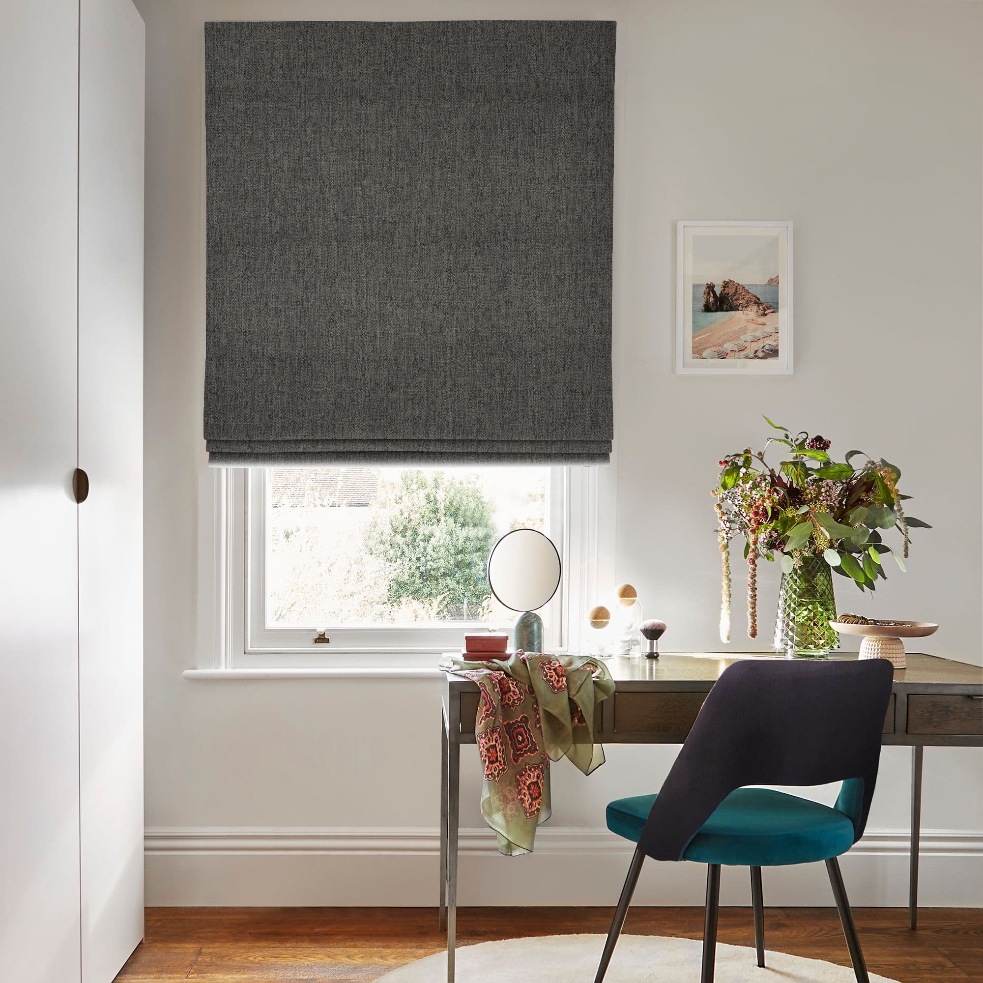 Talbot Charcoal Roman Blind