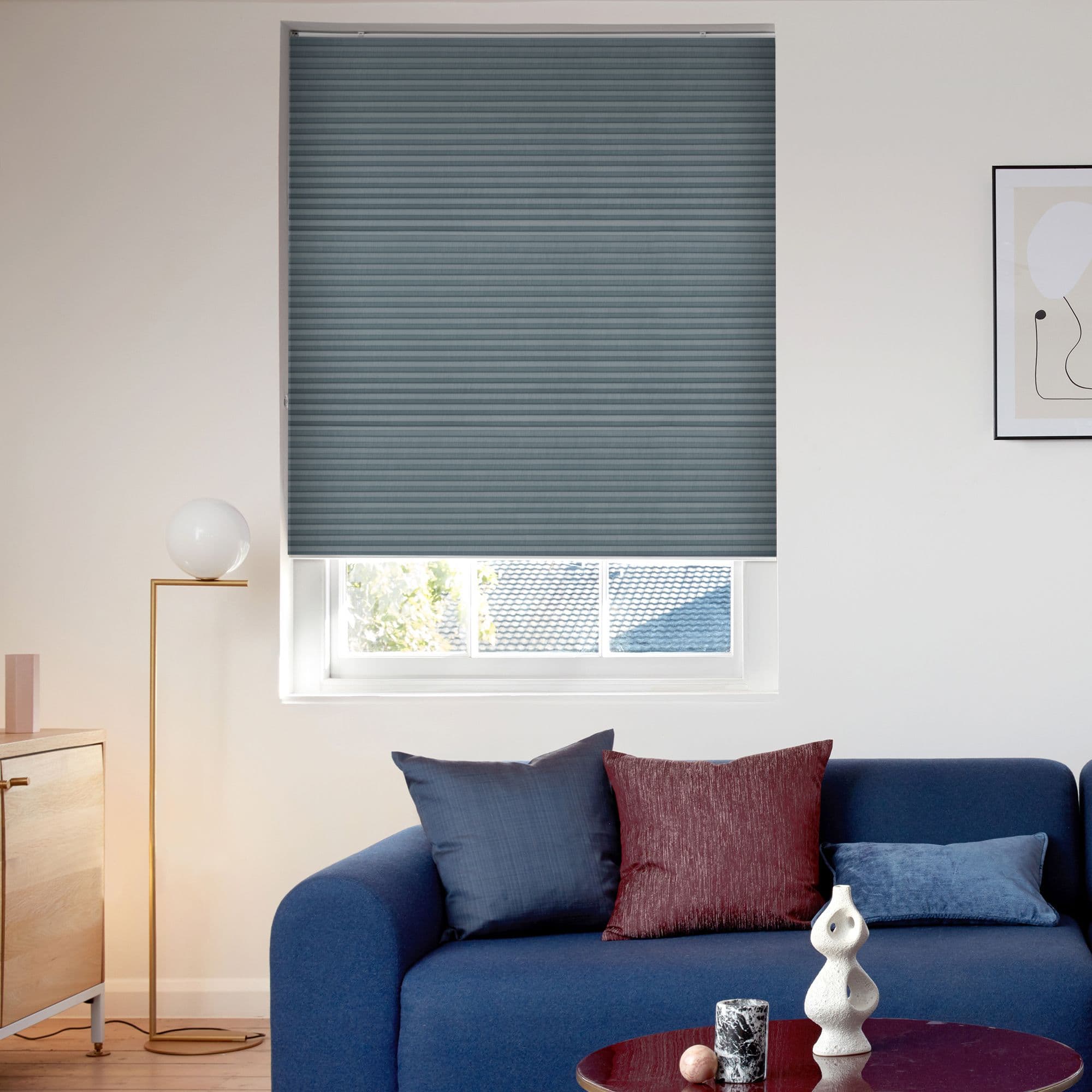 Duette Blue Grey Pleated blind