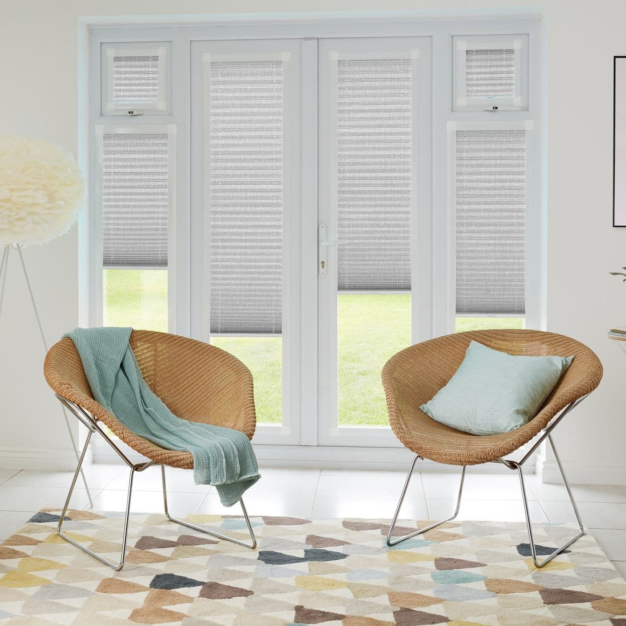 Thermashade Light Grey Texture Perfect fit Pleated blind