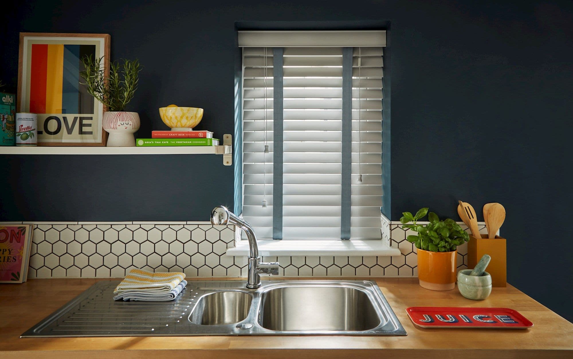 Shades Dove Grey Faux Wood Venetian