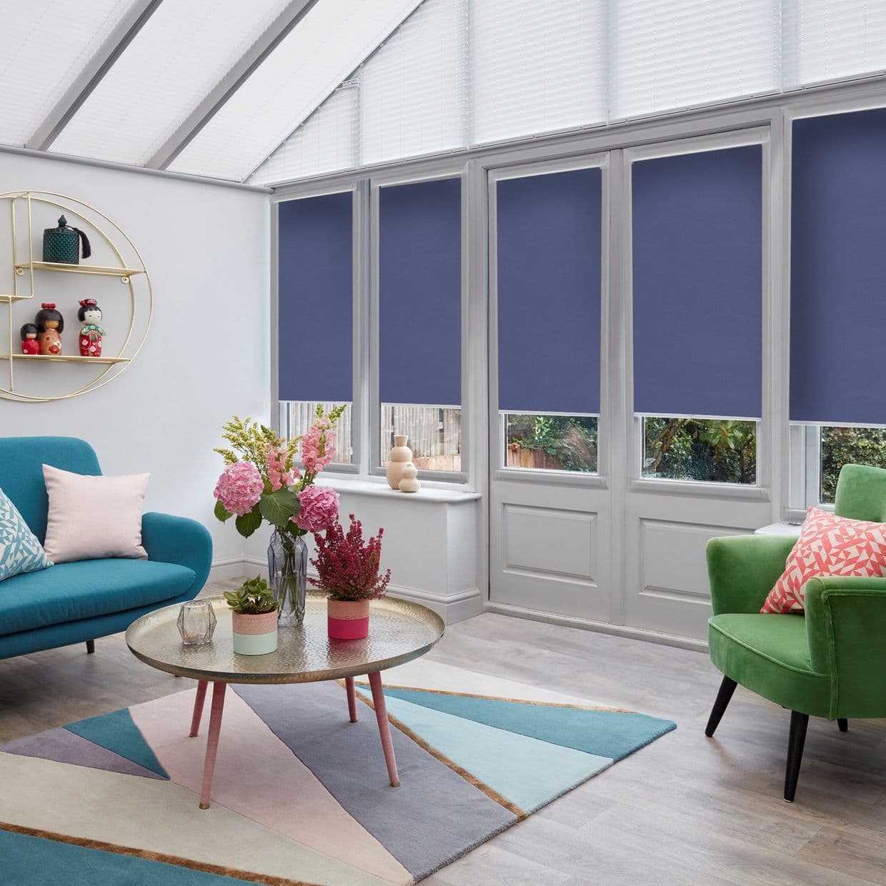 Cordova Navy Conservatory Roller blind