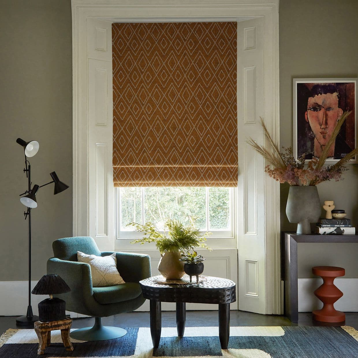 Oriel Sepia Roman Blind