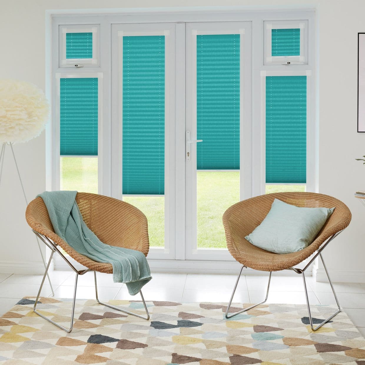 Thermashade Turqoise Perfect fit Pleated blind
