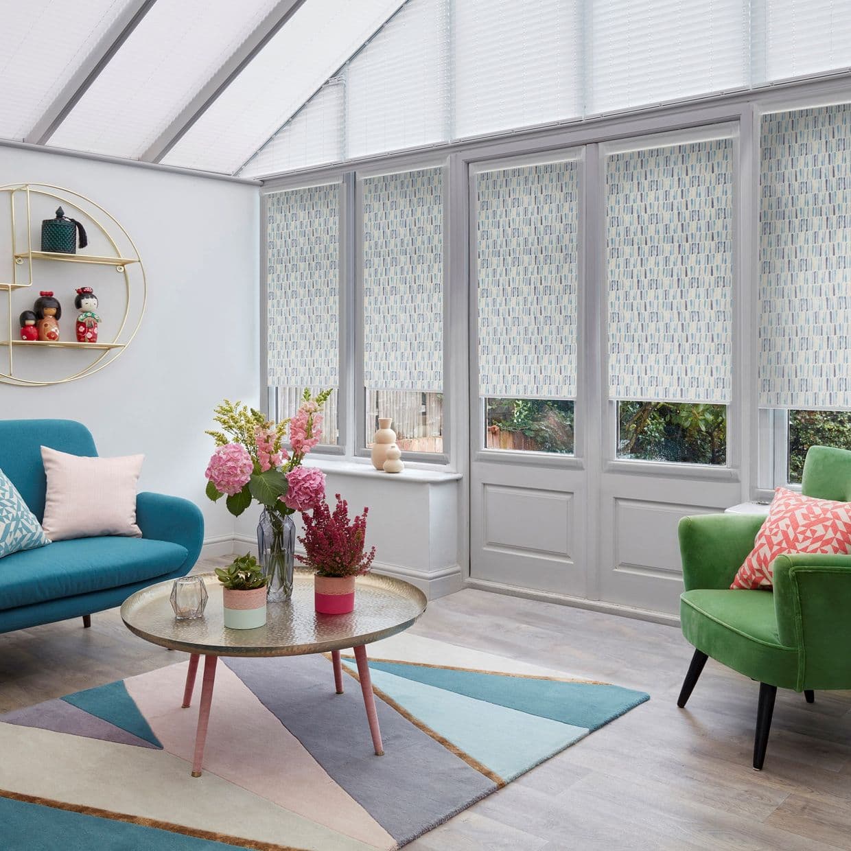 Tally Blackout Indigo Conservatory Roller blind